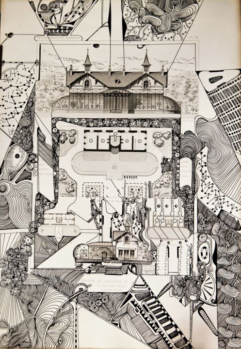 Drawing titled "architecture 1" by Frederic Babon, Original Artwork, Other