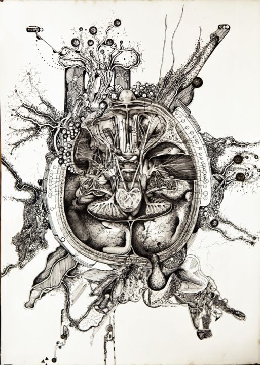제목이 "Cerveau 1"인 그림 Frederic Babon로, 원작, 다른