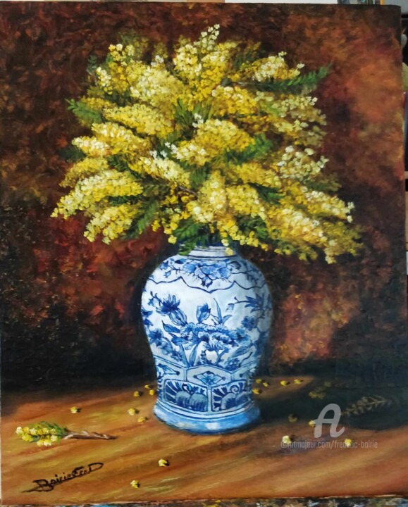 Painting titled "Le Vase" by Frédéric Boirie, Original Artwork, Acrylic Mounted on Wood Stretcher frame