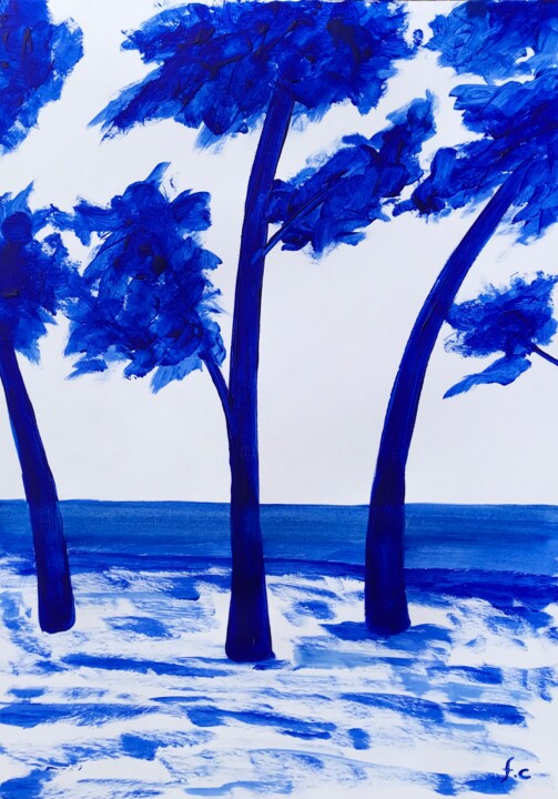"Bord de mer bleu ou…" başlıklı Tablo Frédéric Cadiou tarafından, Orijinal sanat, Akrilik