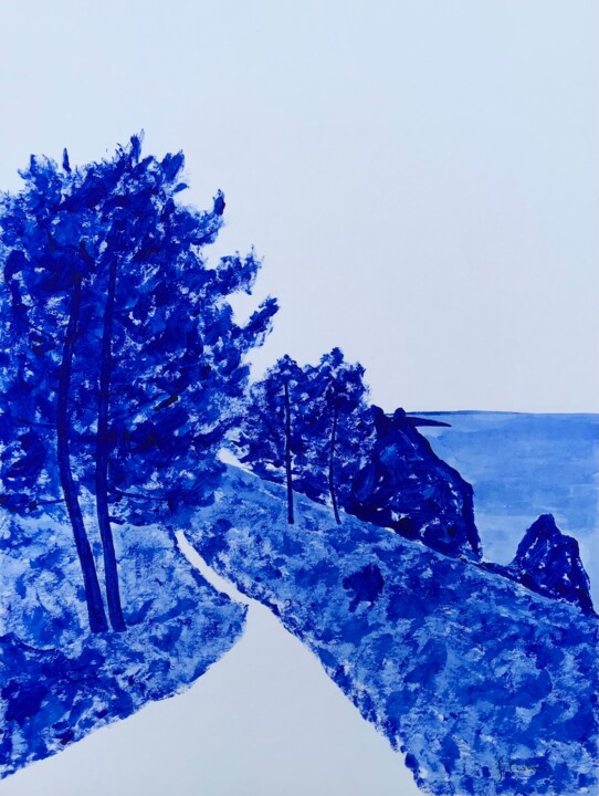 Peinture intitulée "GR34 - Pointe du Gu…" par Frédéric Cadiou, Œuvre d'art originale, Acrylique