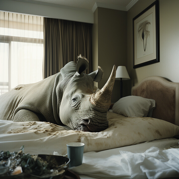 Digital Arts titled "Rhino" by Frederic Coinsin, Original Artwork, Photo Montage