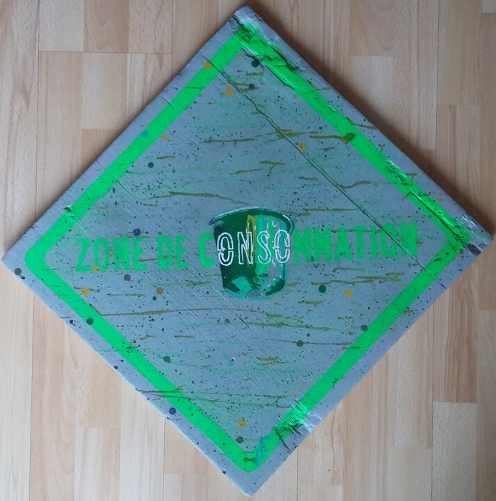 Painting titled "ZONE DE CONSOMMATIO…" by Frédéric Foulché (FF), Original Artwork, Acrylic