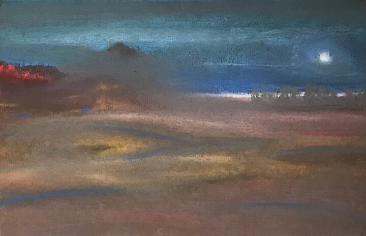 Dessin intitulée "Paysage silencieux…" par Frédéric Hartmann, Œuvre d'art originale, Pastel