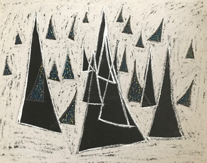 Drawing titled "Dansant" by Frédéric Hartmann, Original Artwork, Pastel