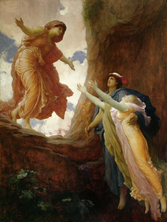 Pintura intitulada "Le retour de Persép…" por Frederic Leighton, Obras de arte originais, Óleo