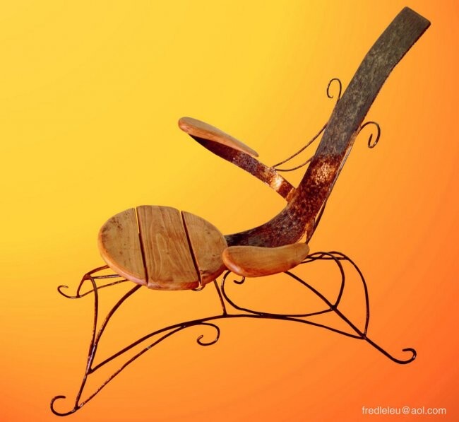 Scultura intitolato "moving chair" da Frédéric Leleu, Opera d'arte originale