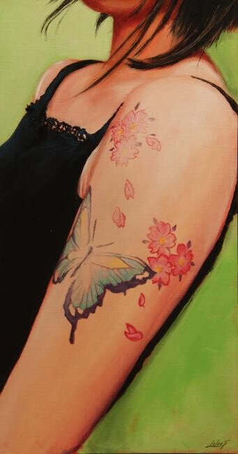 Peinture intitulée "butterfly" par Frédéric Leleu, Œuvre d'art originale