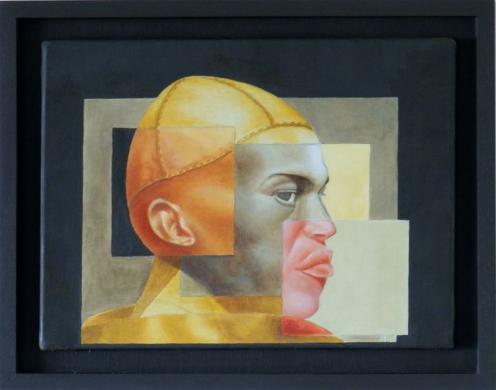 Painting titled "L'HOMME AU BONNET (…" by Frederic Mars, Original Artwork, Oil