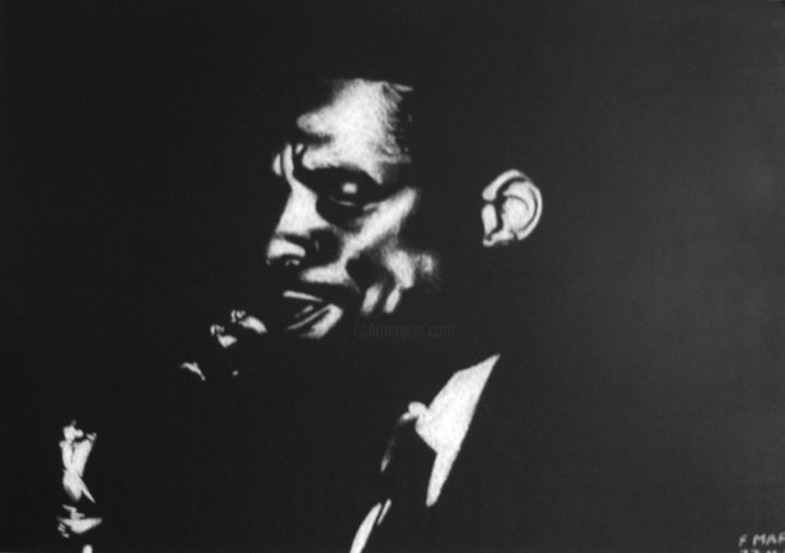 Drawing titled "ERIC DOLPHY" by Frederic Mars, Original Artwork, Pastel