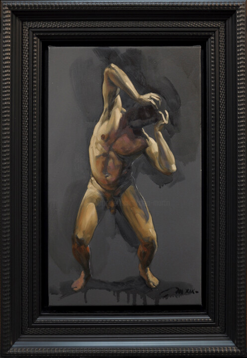 Peinture intitulée "corps en mouvement…" par Frédéric Martin, Œuvre d'art originale, Huile