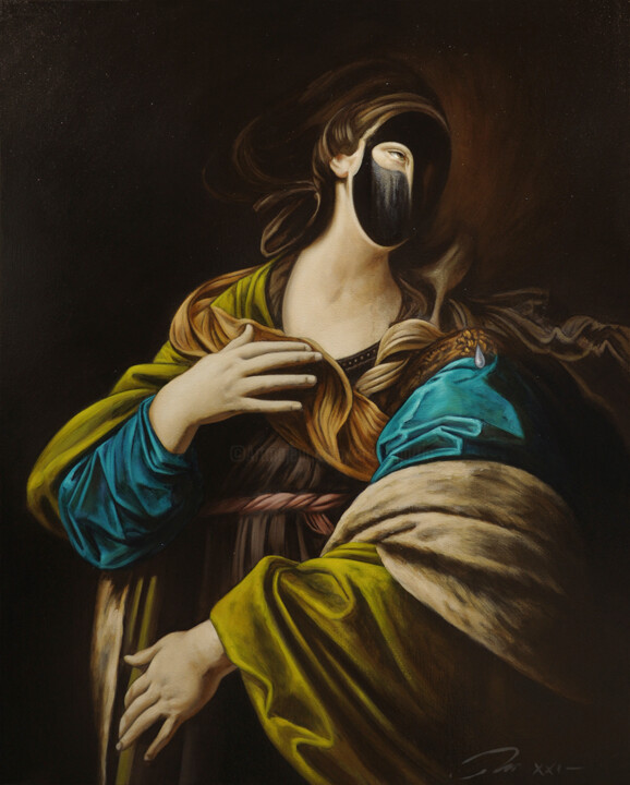 Peinture intitulée "Lacrimosa" par Frédéric Martin, Œuvre d'art originale, Huile Monté sur Châssis en bois