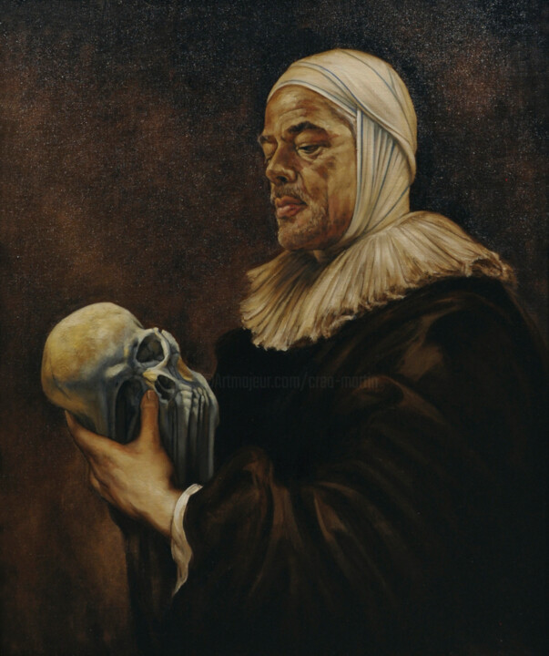 Painting titled "Monologue intérieur" by Frédéric Martin, Original Artwork, Oil Mounted on Other rigid panel
