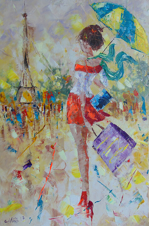 Painting titled "J'adore Paris" by Frederic Payet, Original Artwork, Acrylic