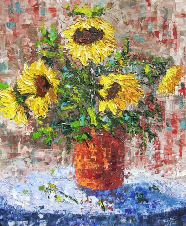 Painting titled "Bouquet de tourneso…" by Frederic Payet, Original Artwork