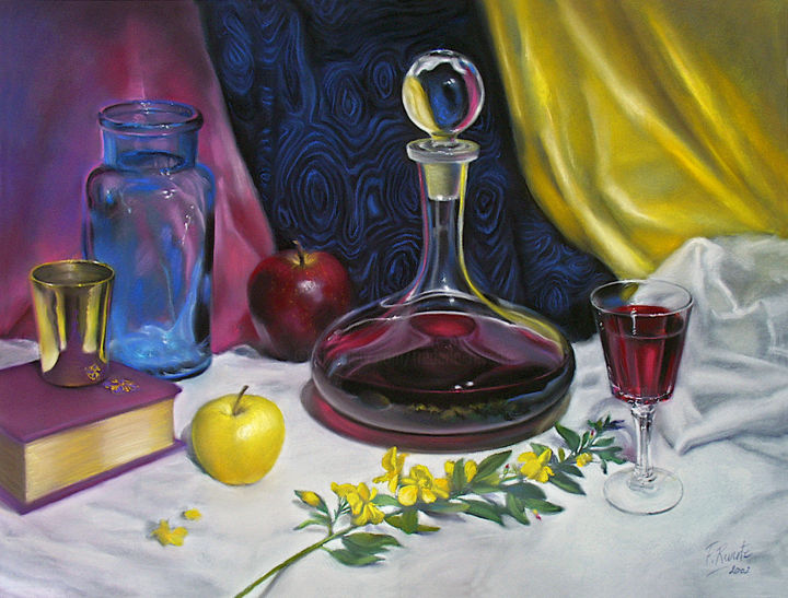 Tekening getiteld "Grand Vin" door Frederic Reverte, Origineel Kunstwerk, Pastel