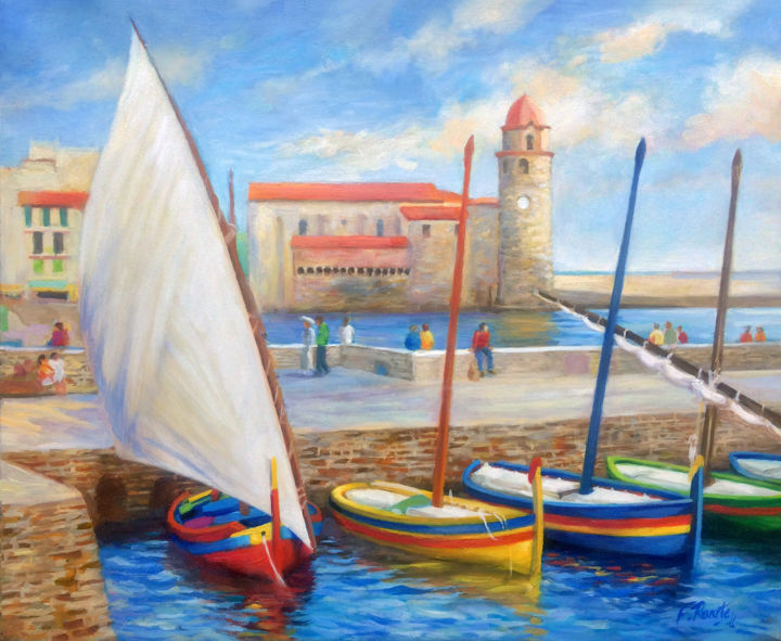 Peinture intitulée "Collioure III" par Frederic Reverte, Œuvre d'art originale, Huile