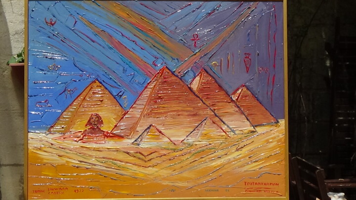 Painting titled "pyramides -Howard C…" by Frederic Servian, Original Artwork, Oil