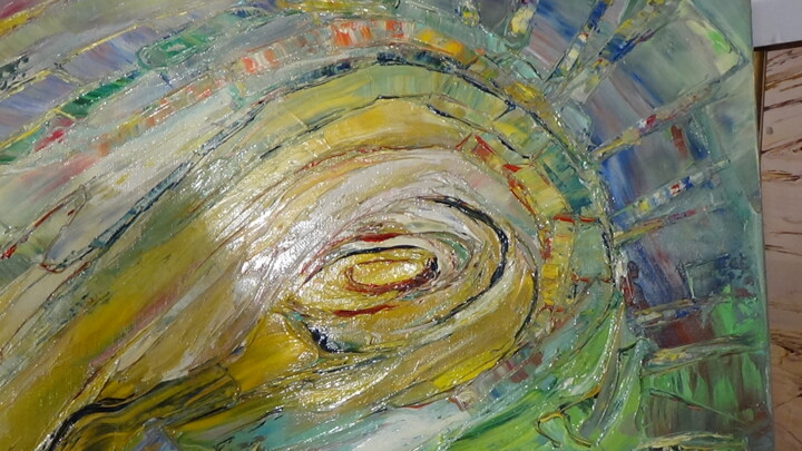 Peinture intitulée "tourbillon ciel ora…" par Frederic Servian, Œuvre d'art originale, Huile