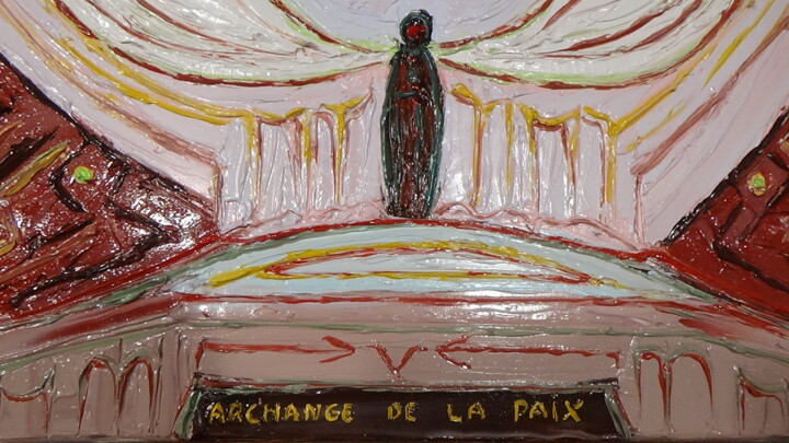 Malerei mit dem Titel "archange de la paix…" von Frederic Servian, Original-Kunstwerk, Öl