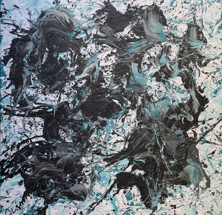 Картина под названием "Trou blanc" - Frédéric Valade, Подлинное произведение искусства, Акрил Установлен на Деревянная рама…