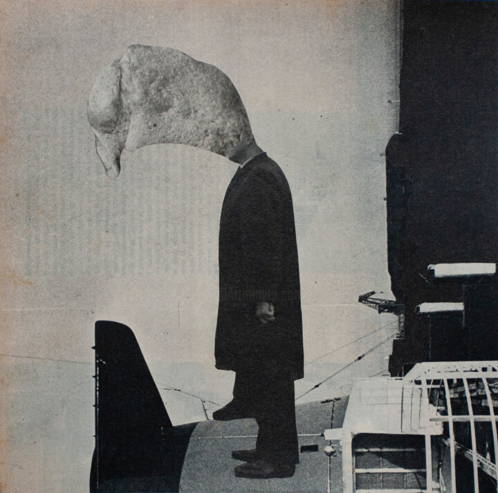 Collages intitulée "Observateur sur le…" par Frédéric Villbrandt, Œuvre d'art originale, Collages