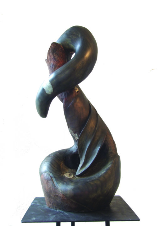 sculpture bois et bronze