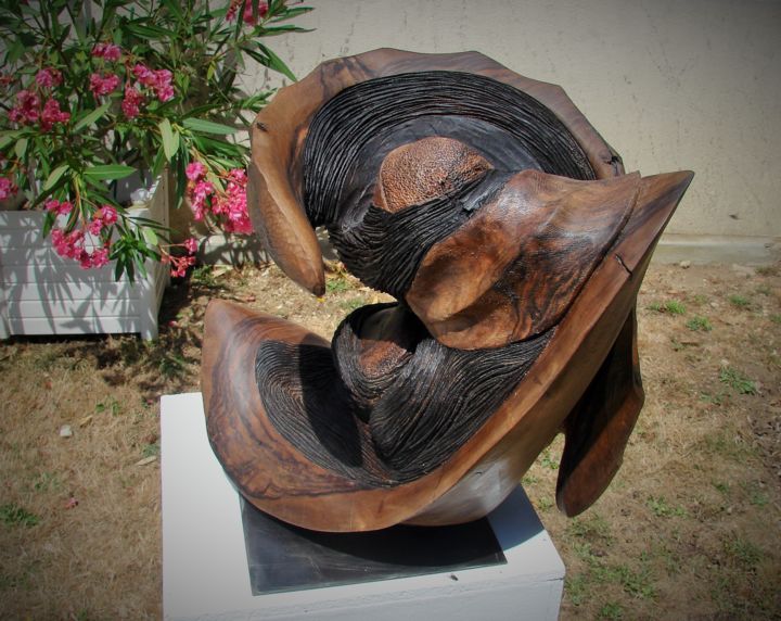 Escultura intitulada "La danse" por Frédéric Boiron, Obras de arte originais, Madeira