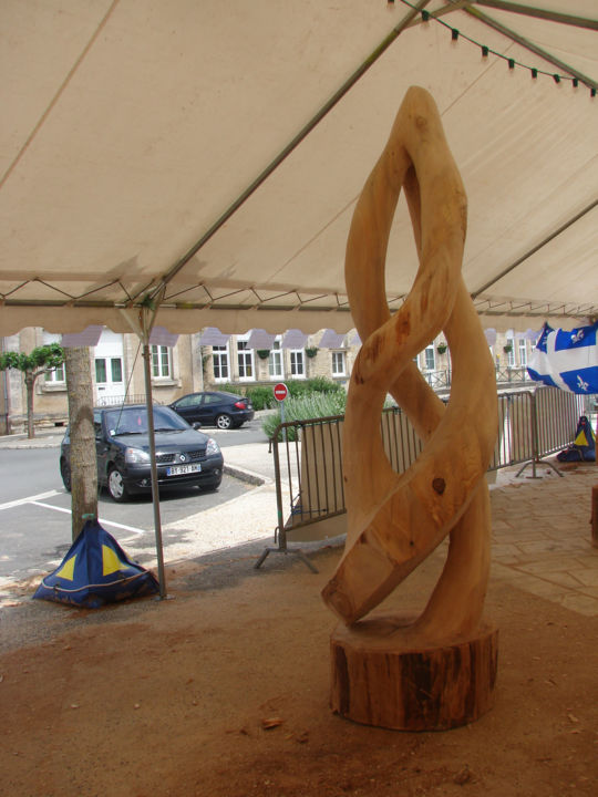 Sculpture intitulée "La danse du violonc…" par Frédéric Boiron, Œuvre d'art originale, Bois