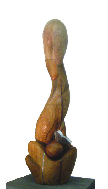 Skulptur mit dem Titel "Cycle de vie" von Frédéric Boiron, Original-Kunstwerk, Holz