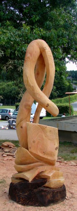 Sculpture titled "Voyage d'une graine…" by Frédéric Boiron, Original Artwork, Wood