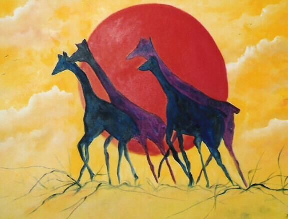 Painting titled "Setting Sun" by Frederick Lyle Morris, Original Artwork