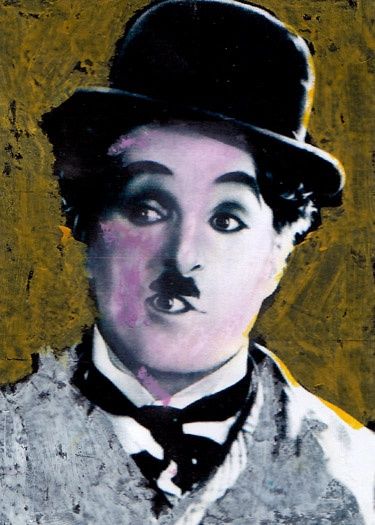 Painting titled "chARLIe_chAPliN_" by Frederick Epistola, Original Art, Oil