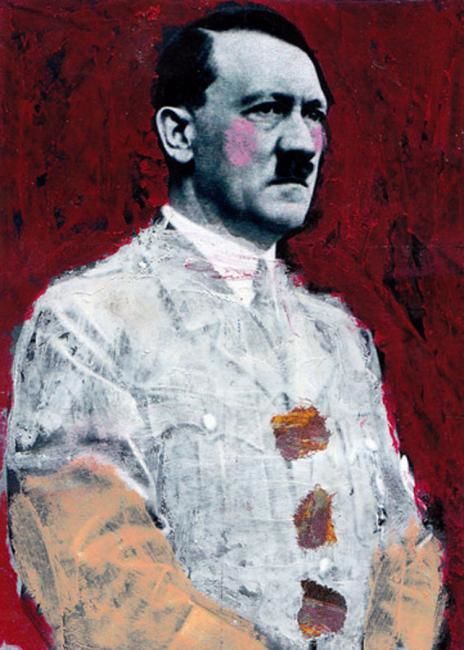Painting titled "hitler" by Frederick Epistola, Original Art, Oil