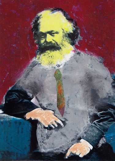 Painting titled ""krl mrx"" by Frederick Epistola, Original Art, Oil