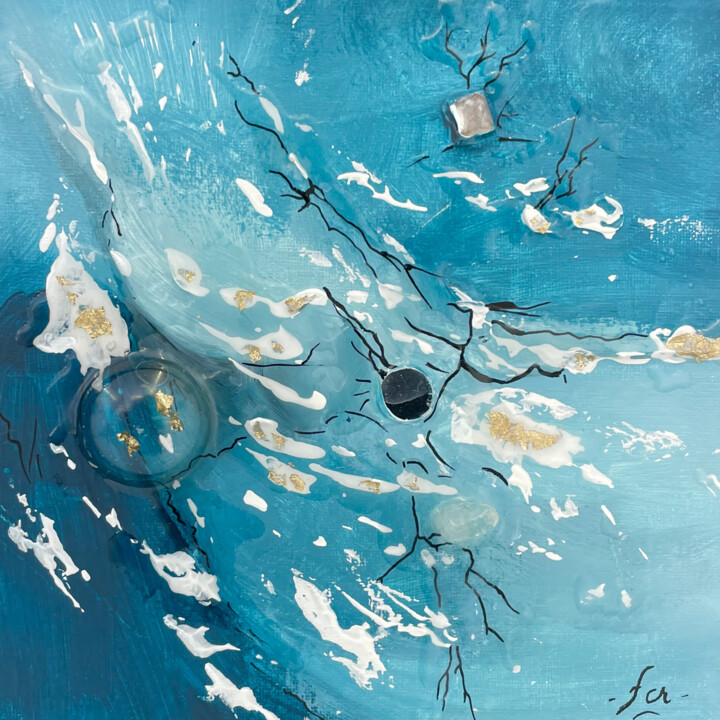 Pintura titulada "Déferlante" por Frédérique Chabin-Riviere, Obra de arte original, Acrílico