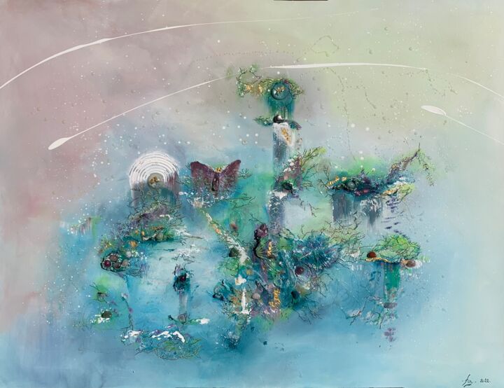 Peinture intitulée "L'Eden, Chroniques…" par Frédérique Chabin-Rivière, Œuvre d'art originale, Acrylique Monté sur Châssis e…