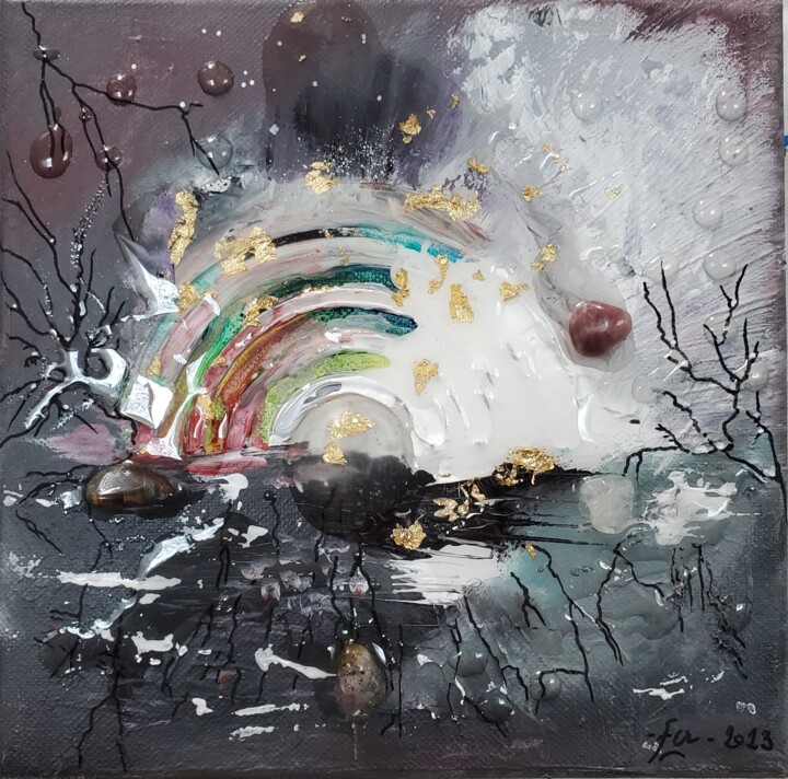 Pintura titulada "Marécages" por Frédérique Chabin-Rivière, Obra de arte original, Acrílico Montado en Bastidor de camilla d…