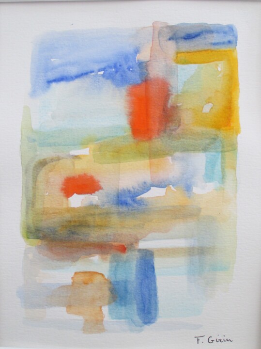 Peinture intitulée "Abstrait III" par Frédérique Girin, Œuvre d'art originale, Aquarelle Monté sur Plexiglas