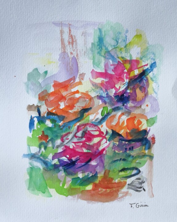 Peinture intitulée "Sur le vif" par Frédérique Girin, Œuvre d'art originale, Aquarelle Monté sur Verre