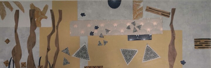 Collages titled "Une vie à rêver" by Frédérique Girin, Original Artwork, Collages