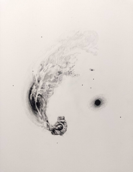 图画 标题为“Sème le ciel II” 由Frédérique Lanquetin, 原创艺术品, 铅笔
