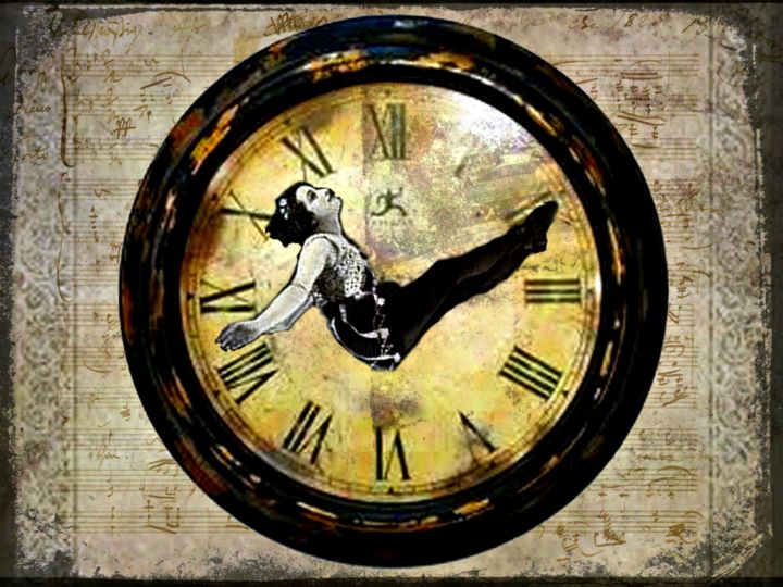 Digitale Kunst mit dem Titel "Got the time" von Frédérique Longrée, Original-Kunstwerk, Fotomontage