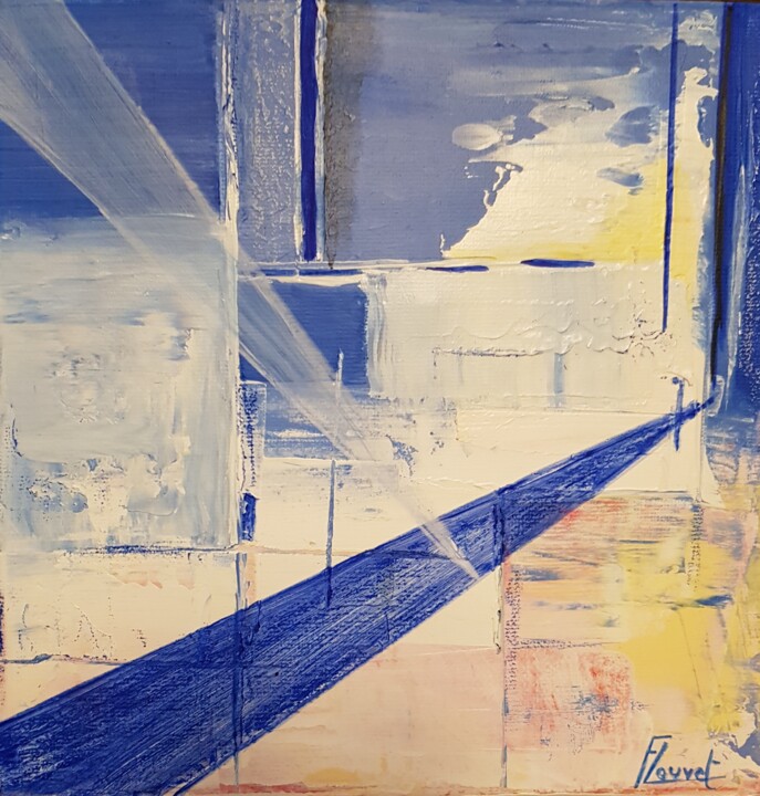 Pintura intitulada "L'Horizon s'éclairci" por Frédérique Louvet, Obras de arte originais, Acrílico