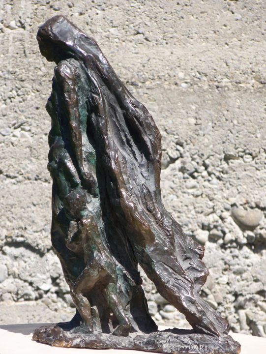 Sculpture intitulée "Ailleurs" par Frédérique Maillart, Œuvre d'art originale, Bronze