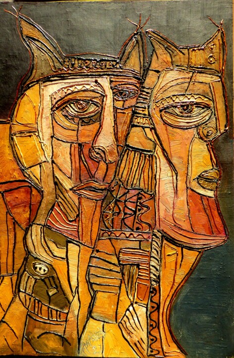 Peinture intitulée ""Arrière pensée 202…" par Frédérique Manley, Œuvre d'art originale, Huile