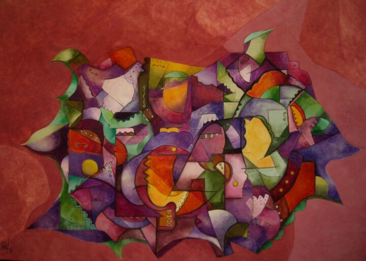 Pintura titulada "murmure" por Frédérique Manley, Obra de arte original, Oleo