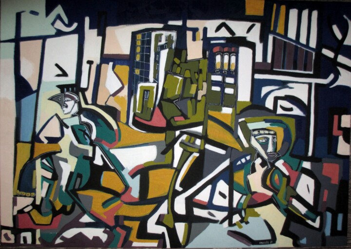 Painting titled ""la séparation"" by Frédérique Manley, Original Artwork, Oil