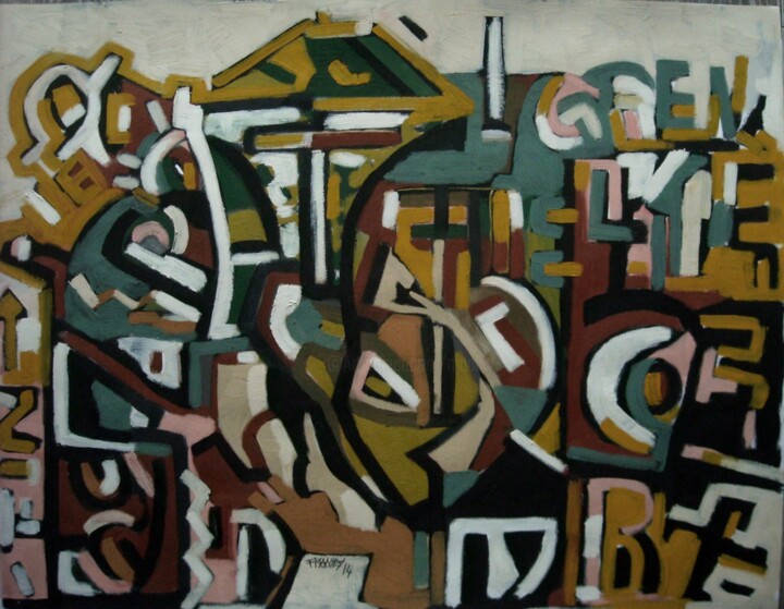 「"90 rue de grenelle"」というタイトルの絵画 Frédérique Manleyによって, オリジナルのアートワーク, オイル