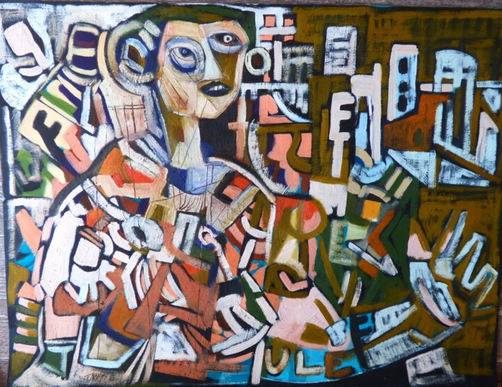 Painting titled ""juin 2015"" by Frédérique Manley, Original Artwork, Oil